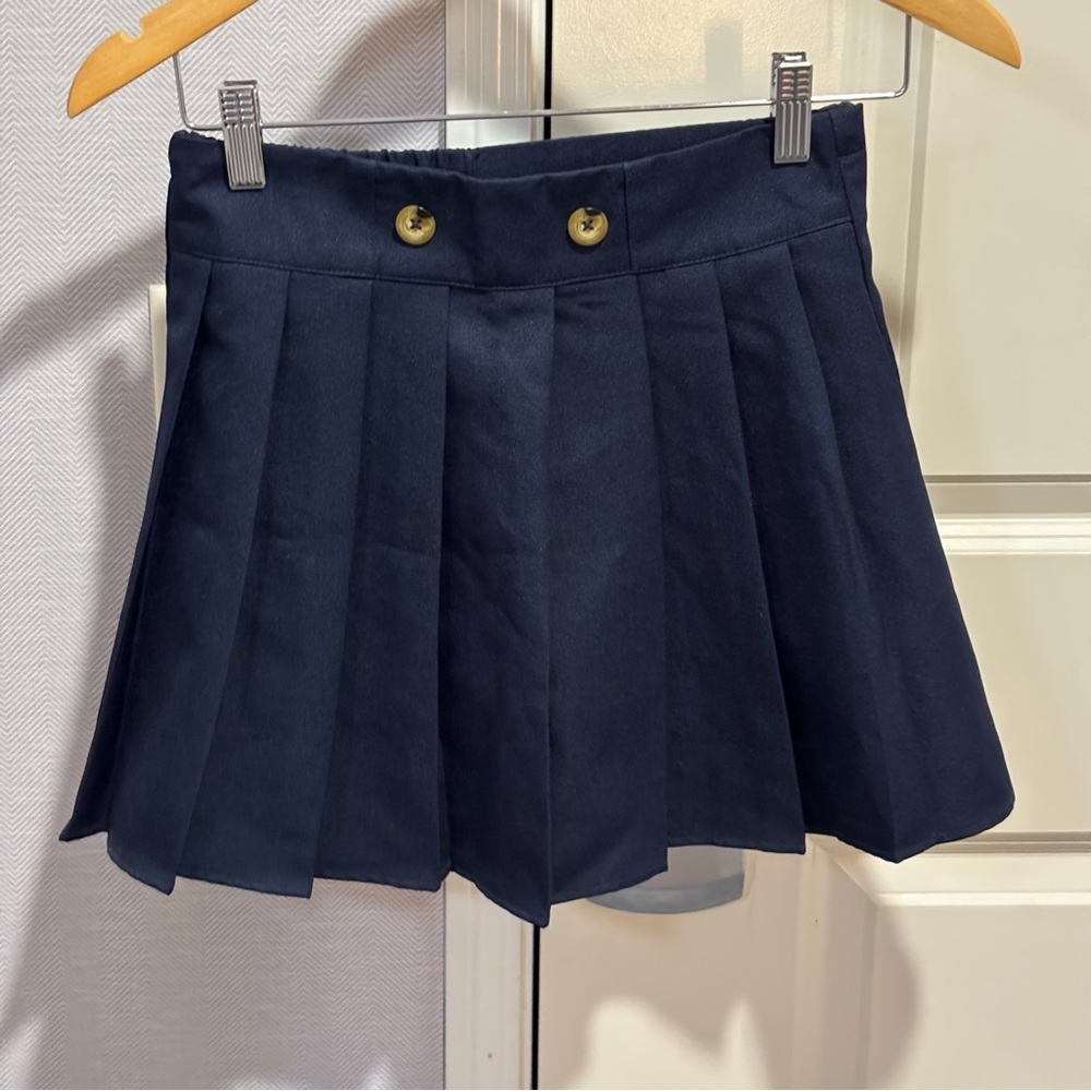 French Toast Navy Pleated Skort